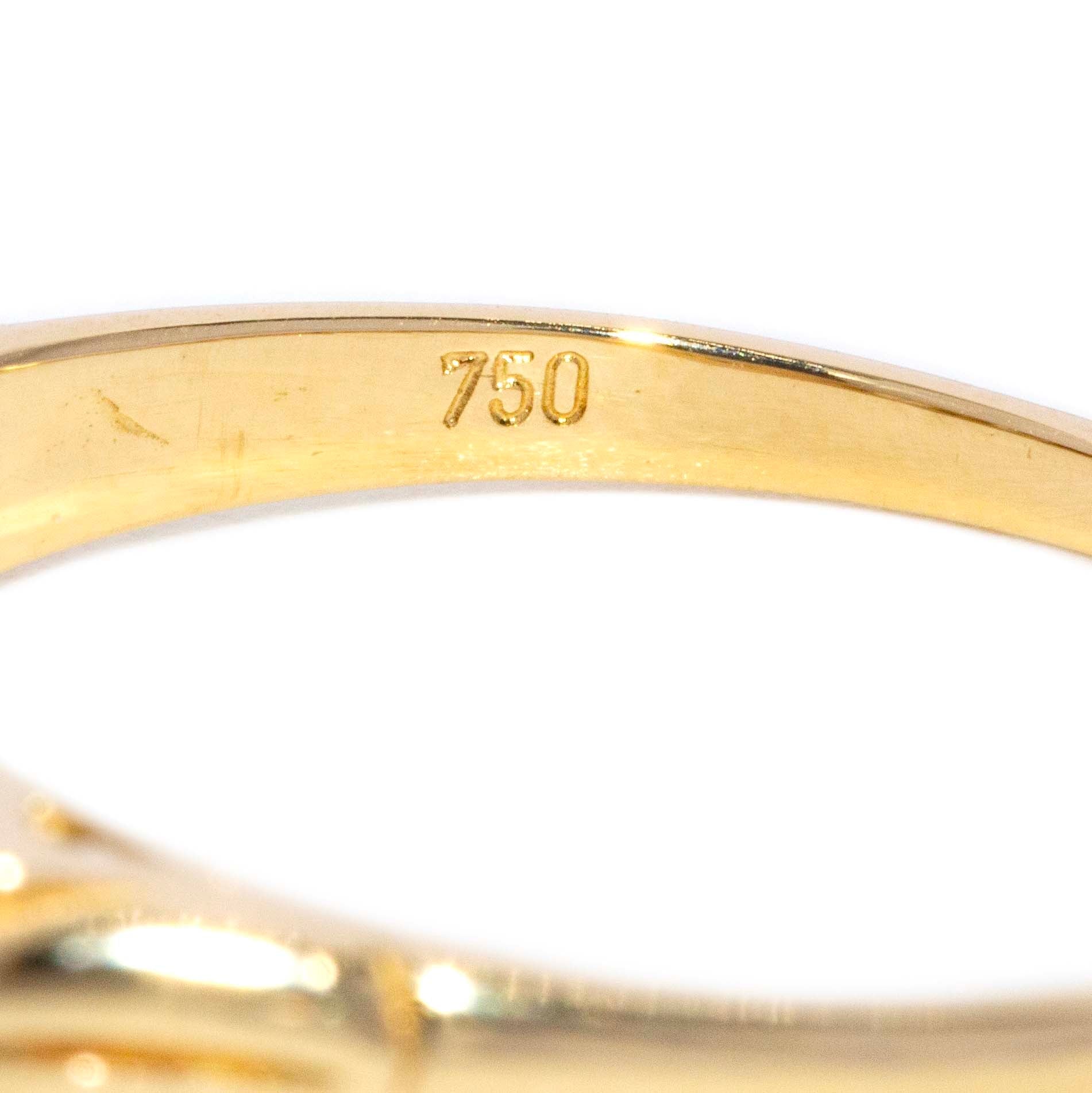 Cosima 1980s Diamond London Bridge Ring 18ct Gold Rings Imperial Jewellery 