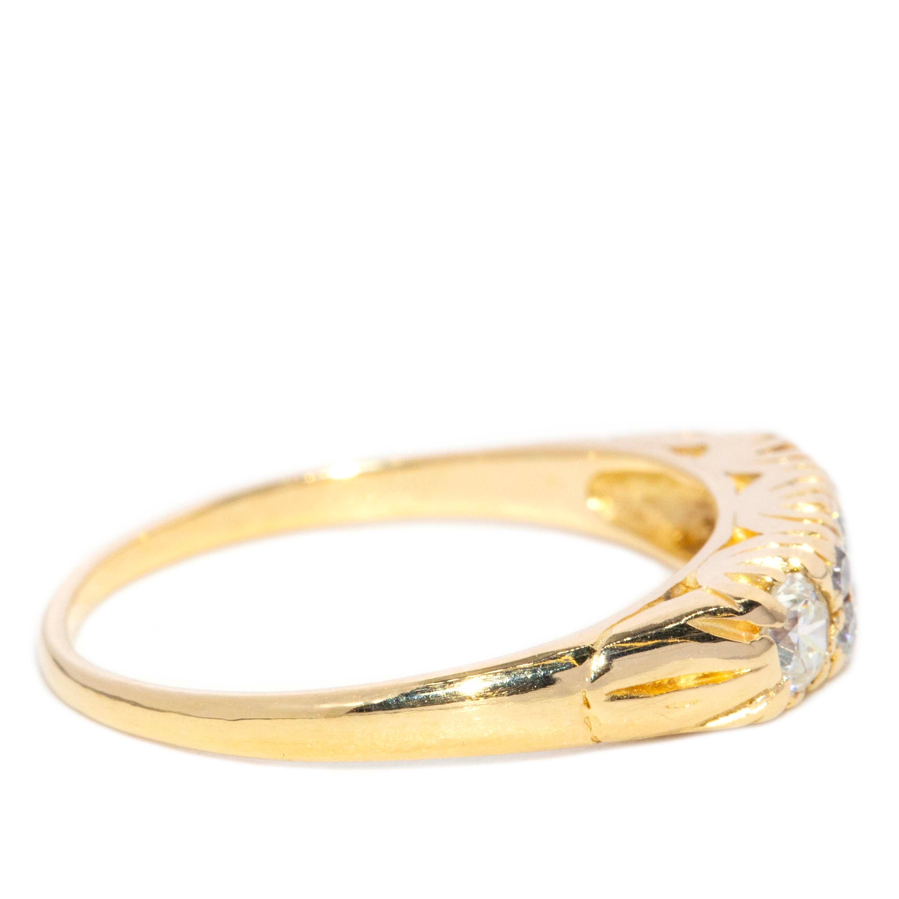 Cosima 1980s Diamond London Bridge Ring 18ct Gold Rings Imperial Jewellery 