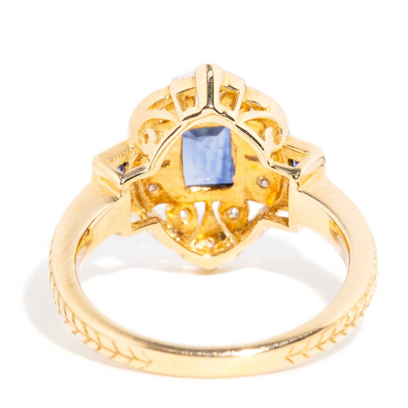 Cressida Blue Sapphire & Diamond Ring 9 Carat Gold* DRAFT Rings Imperial Jewellery 