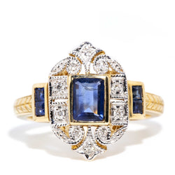 Cressida Blue Sapphire & Diamond Ring 9 Carat Gold* DRAFT Rings Imperial Jewellery Imperial Jewellery - Hamilton 