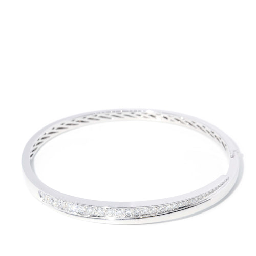 Cressida Channel Set Diamond Bangle 18K White Gold