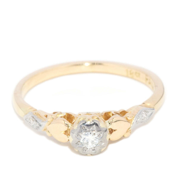 Vintage Circa 1950s Star Set Diamond Three Stone Ring 18 Carat Gold