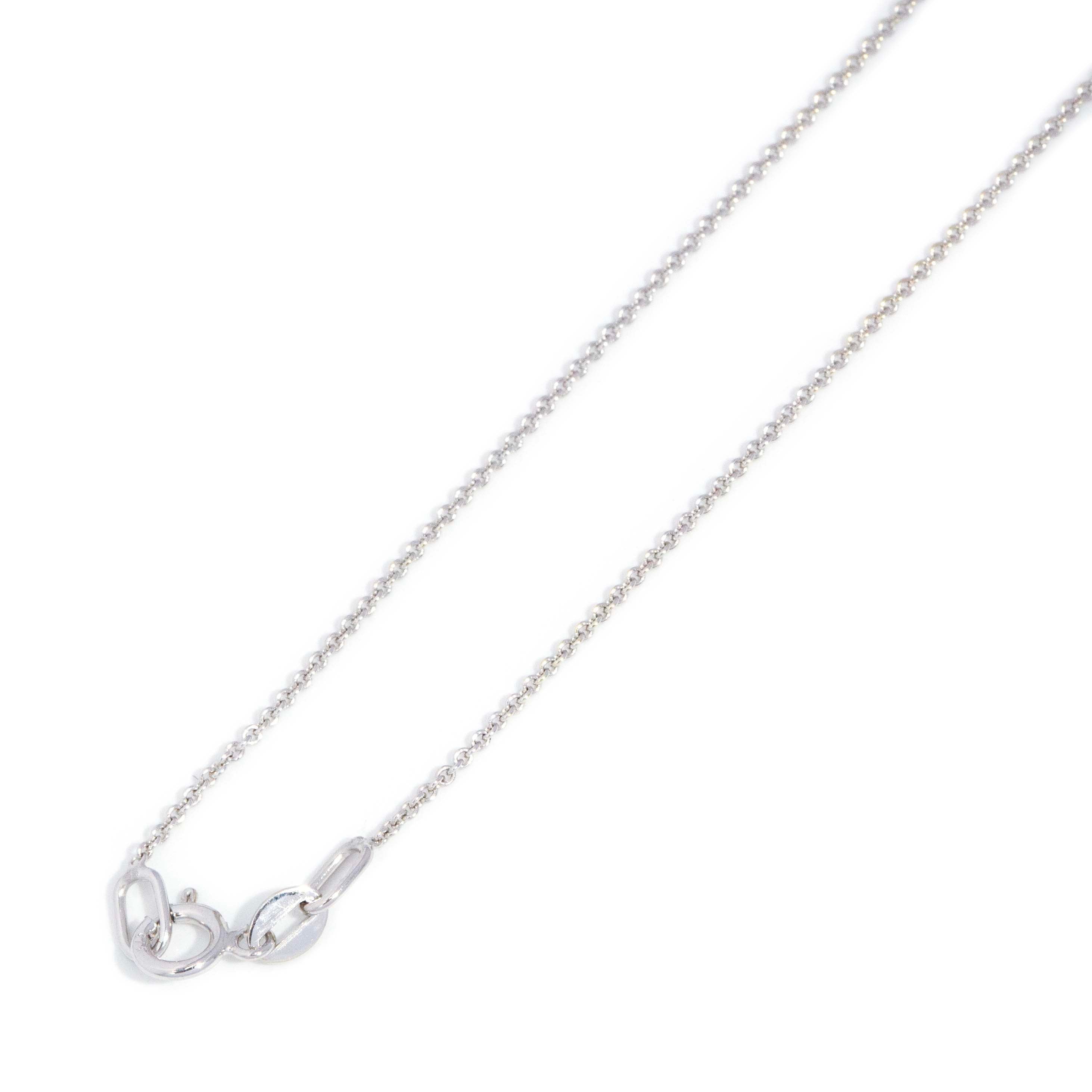 Cynthie Teal Sapphire Heart Necklet 9ct White Gold Pendants/Necklaces Imperial Jewellery 