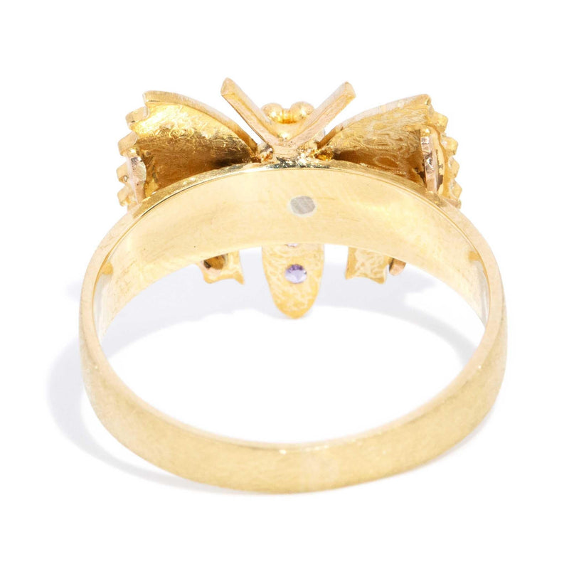 Dacoda Re-invented Sapphire & Pearl 15ct Butterfly Ring