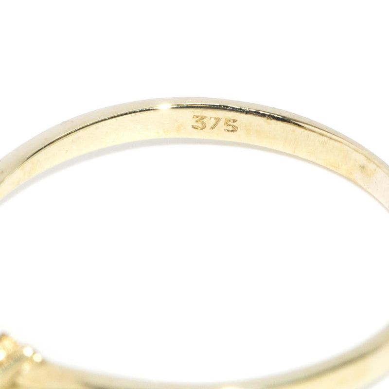 Vintage Circa 1960s Pearl and Diamond Ring 9 Carat Yellow Gold