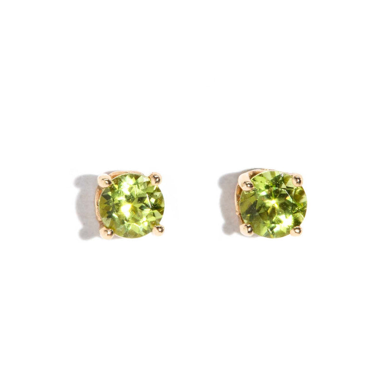 Danae Bright Green Peridot Studs 9ct Gold Earrings Imperial Jewellery Imperial Jewellery - Hamilton 