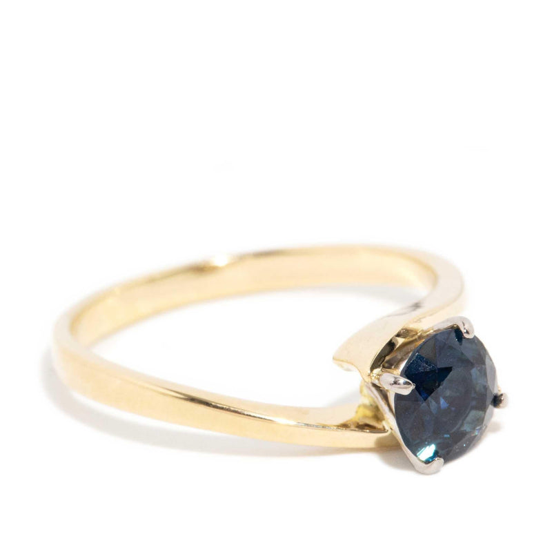 Dani 1980s 0.90 Carat Blue Sapphire Ring 18ct Gold