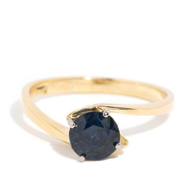Dani 1980s 0.90 Carat Blue Sapphire Ring 18ct Gold
