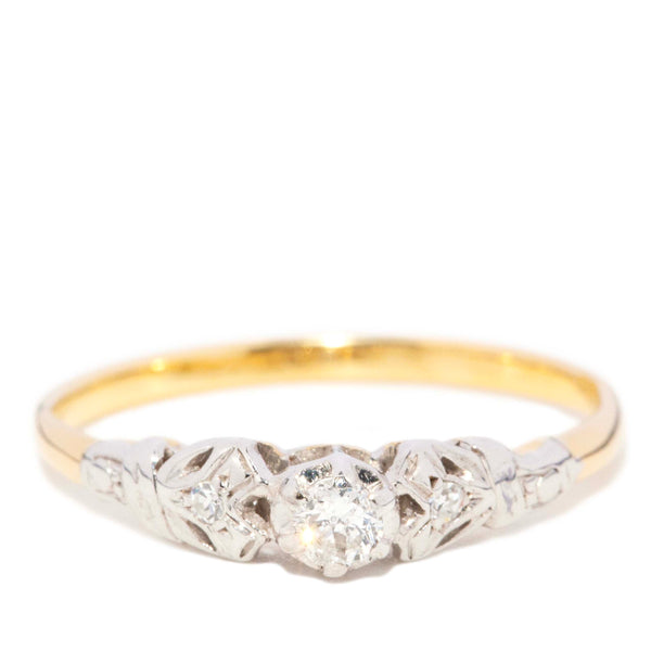Dannie 1950s Diamond Two Tone Ring 18ct Gold Rings Imperial Jewellery 