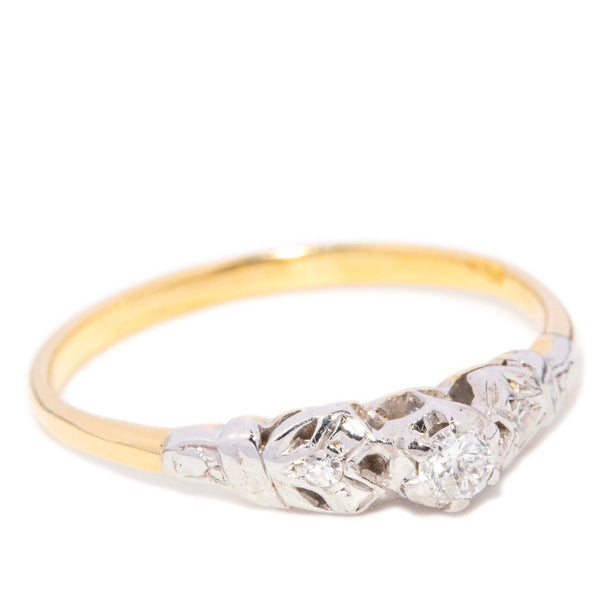 Dannie 1950s Diamond Two Tone Ring 18ct Gold Rings Imperial Jewellery 