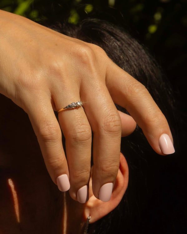 Dannie 1950s Diamond Two Tone Ring 18ct Gold Rings Imperial Jewellery 