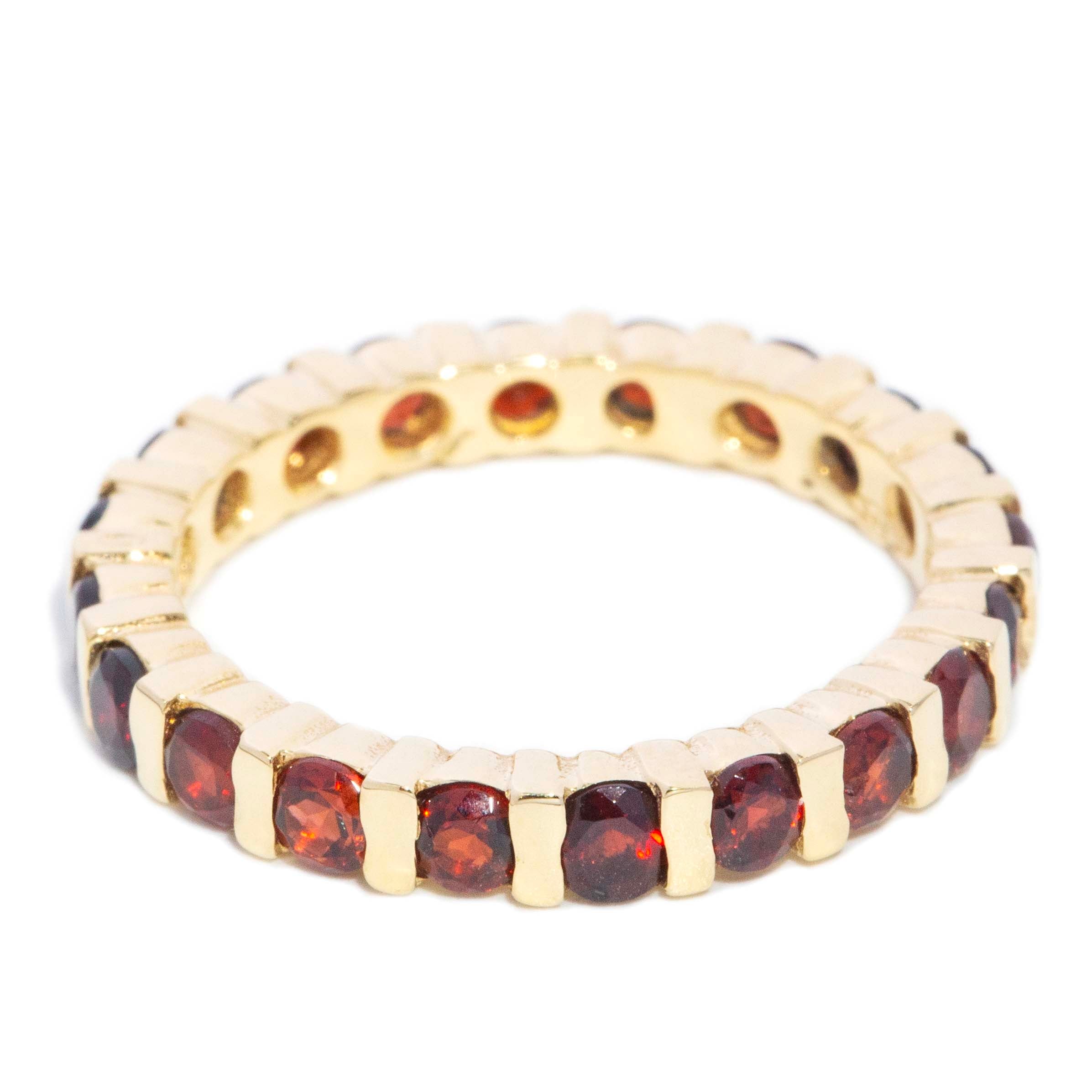 Darla Vintage Garnet Infinity Ring 14ct Gold Rings Imperial Jewellery 