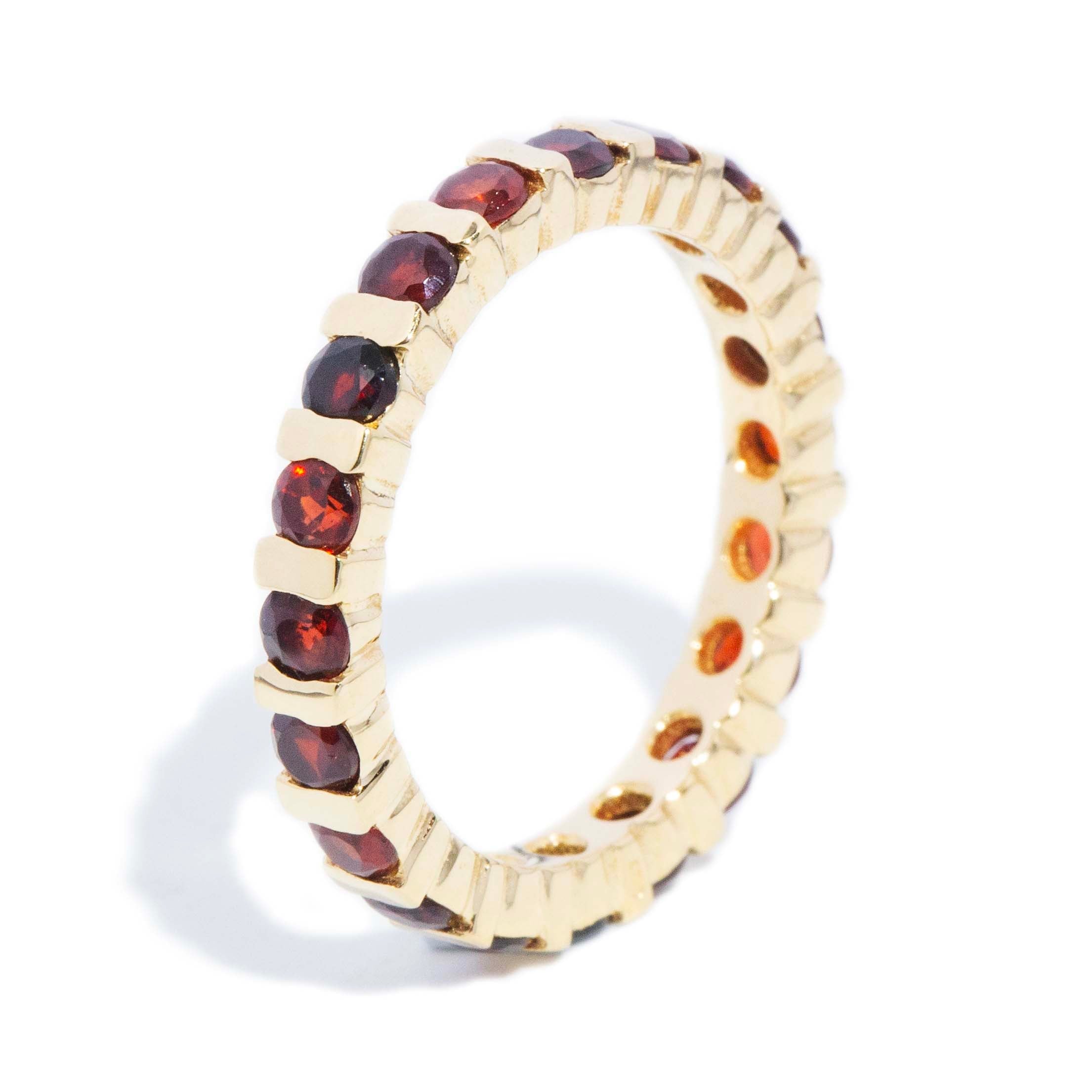 Darla Vintage Garnet Infinity Ring 14ct Gold Rings Imperial Jewellery 