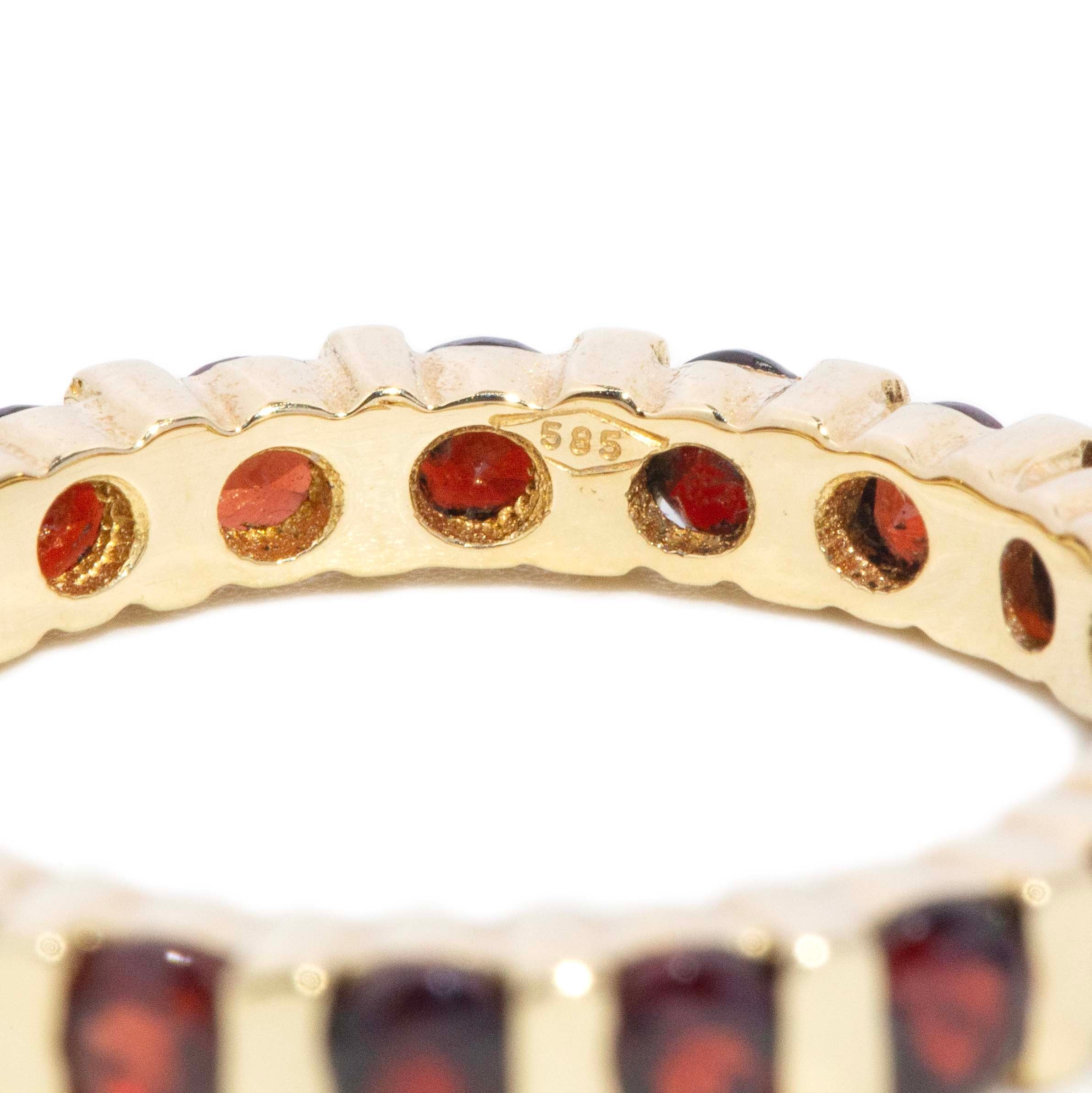 Darla Vintage Garnet Infinity Ring 14ct Gold Rings Imperial Jewellery 
