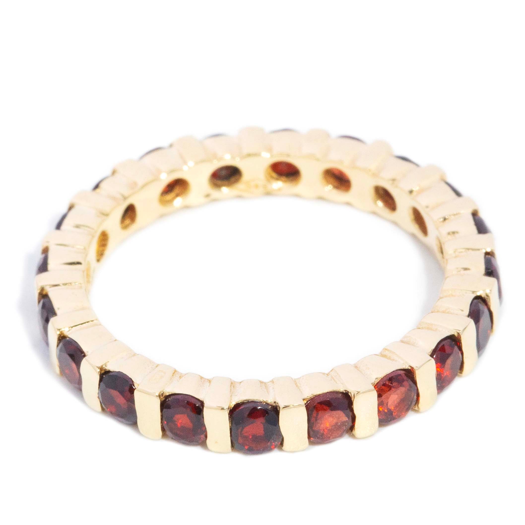 Darla Vintage Garnet Infinity Ring 14ct Gold Rings Imperial Jewellery 