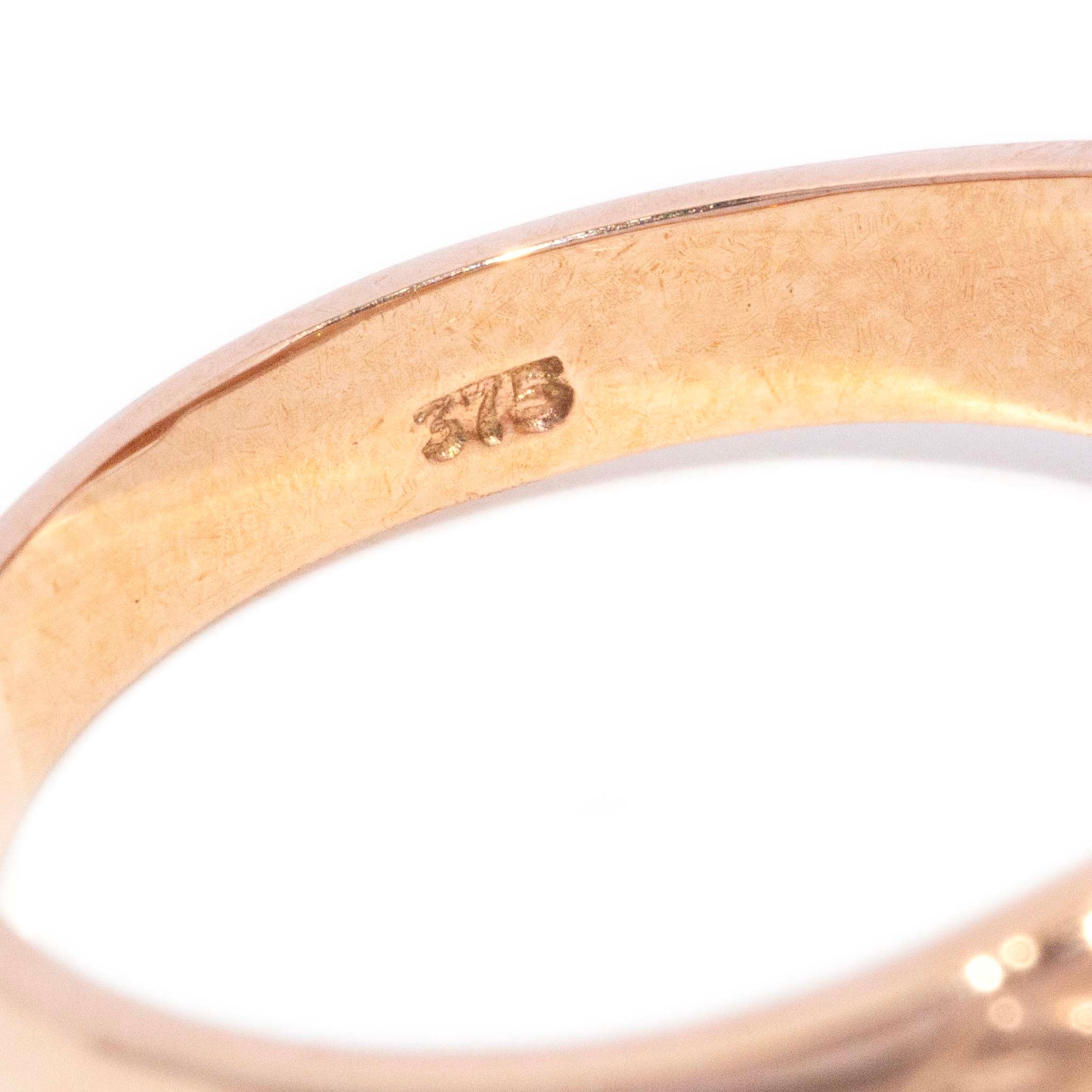Darlene 1970s Ruby & Diamond Celestial Ring 9ct Rose Gold Rings Imperial Jewellery 