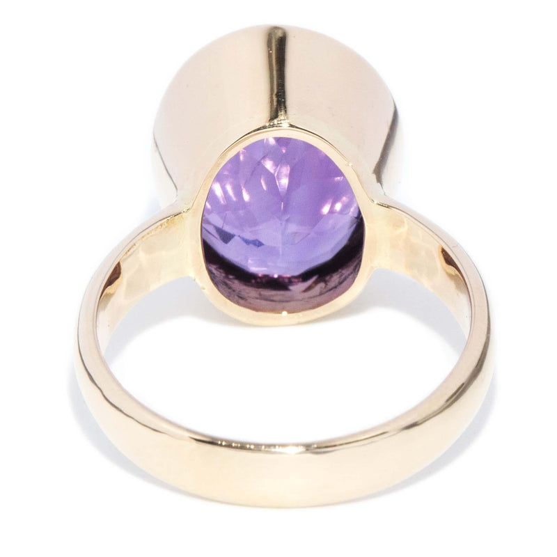 Vintage Circa 1970s Amethyst Cocktail Ring 14 Carat Gold
