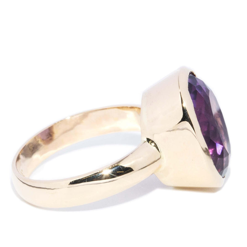 Vintage Circa 1970s Amethyst Cocktail Ring 14 Carat Gold