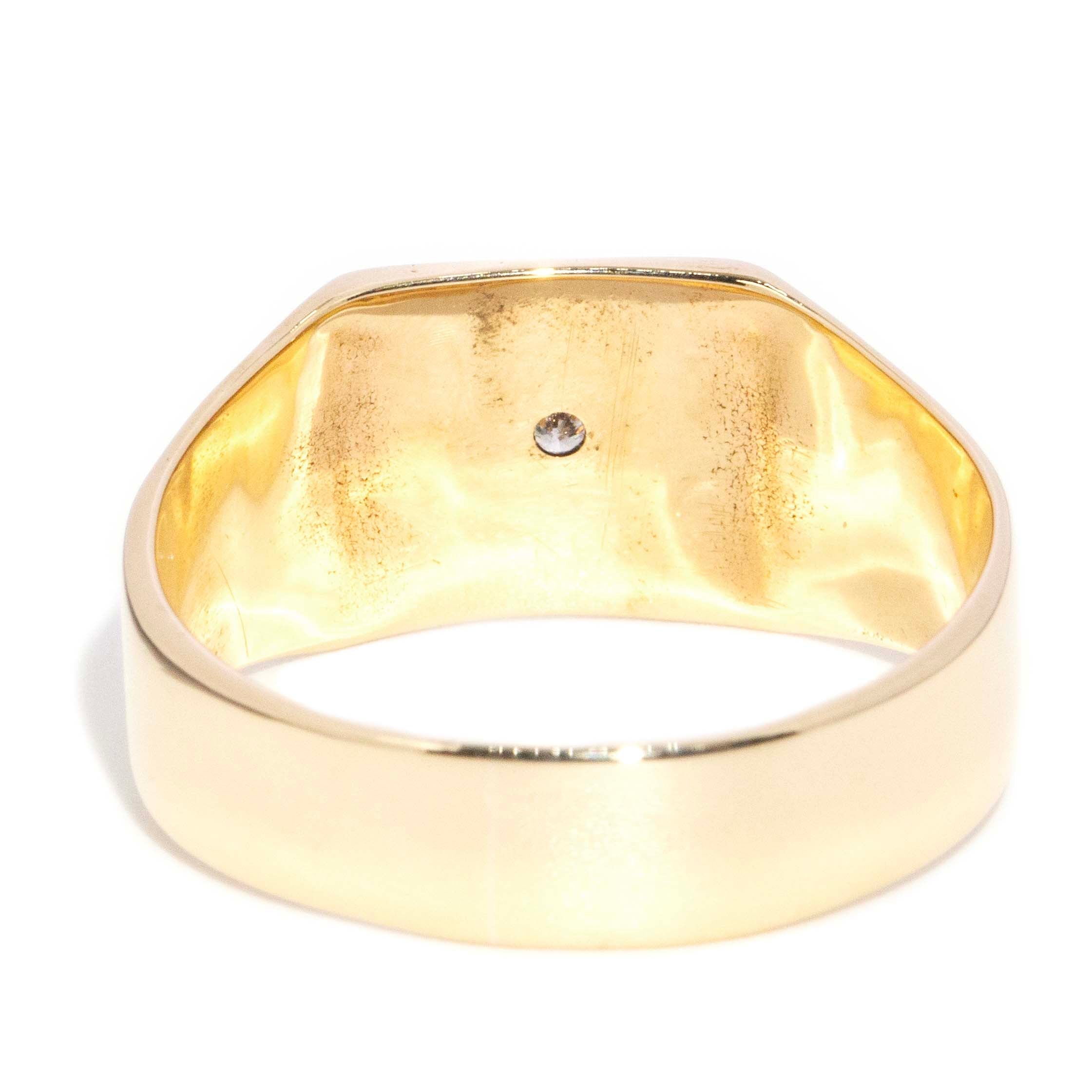 Delia 1958 Star Set Diamond Signet Ring 9ct Gold Rings Imperial Jewellery 