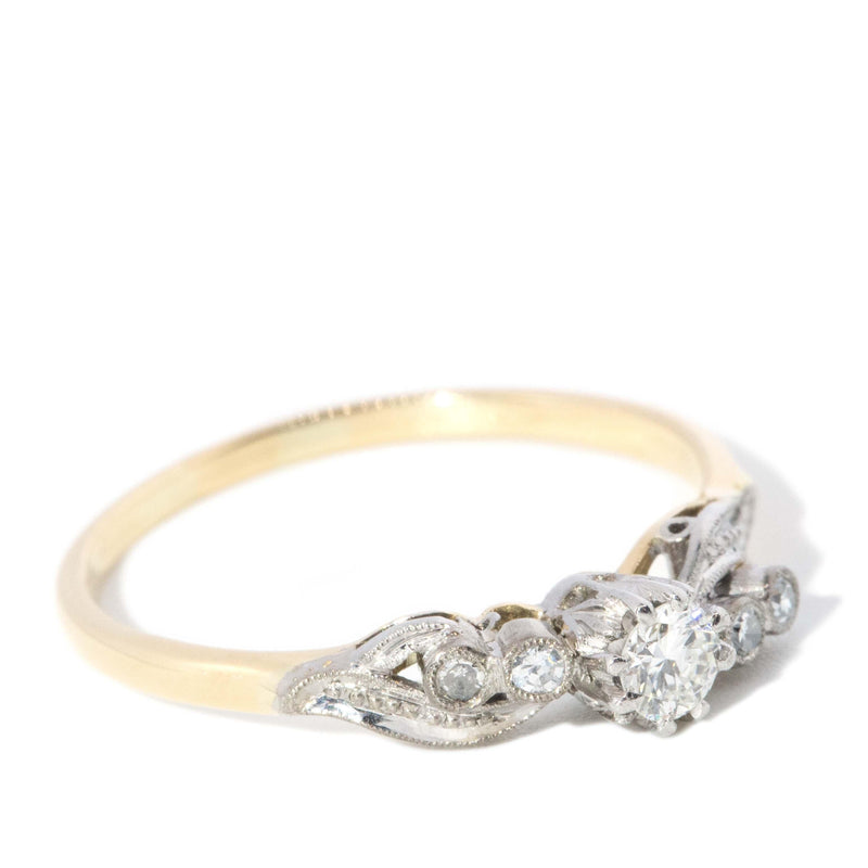 Vintage Circa 1950s Diamond Ring 18 Carat Yellow Gold