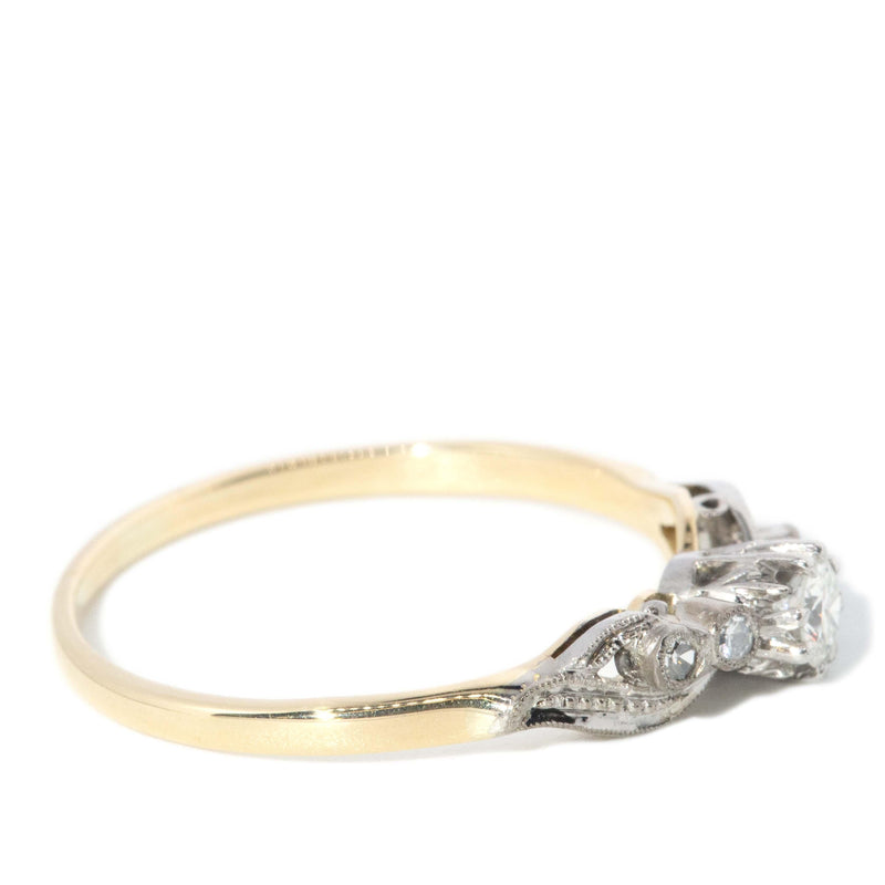 Vintage Circa 1950s Diamond Ring 18 Carat Yellow Gold