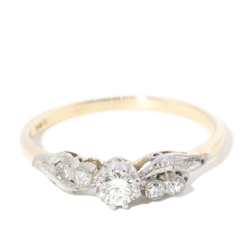 Vintage Circa 1950s Diamond Ring 18 Carat Yellow Gold
