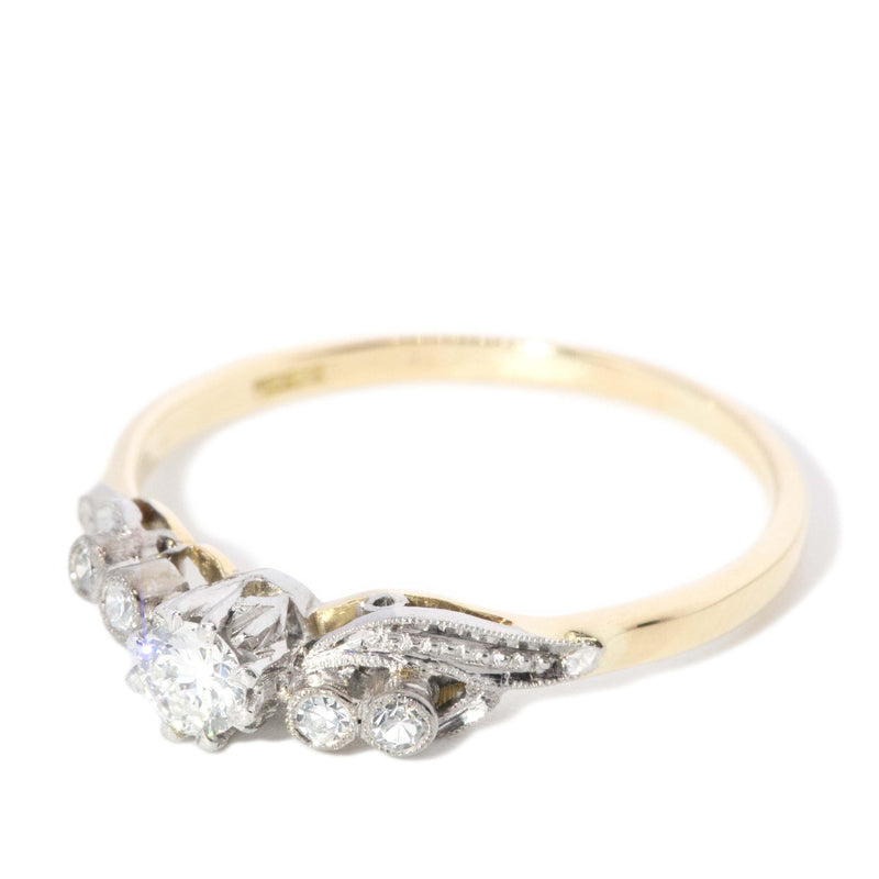Vintage Circa 1950s Diamond Ring 18 Carat Yellow Gold