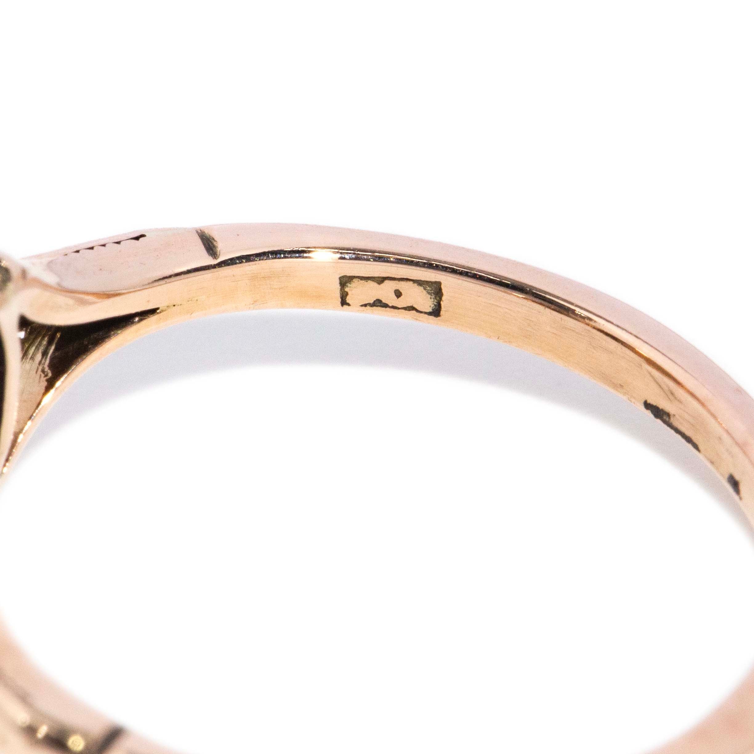 Della 1950s Opal Split Shoulder Ring 9ct Rose Gold Rings Imperial Jewellery 