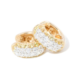 Contemporary Pave Diamond Huggie Style Earrings 18 Carat Gold