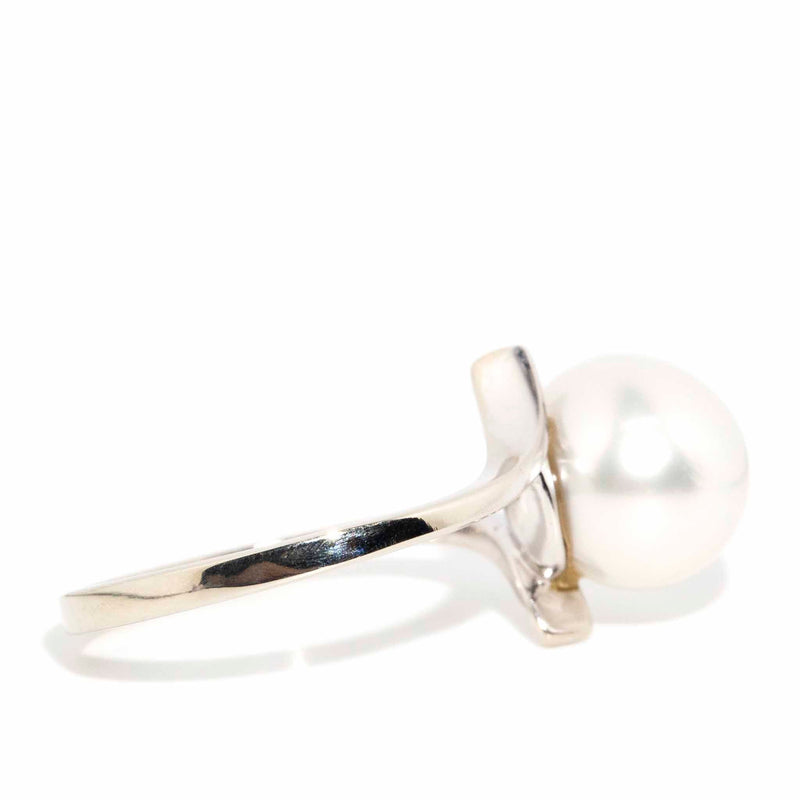 Demi 1990s South Sea Pearl Ring 9ct White Gold Rings Imperial Jewellery 