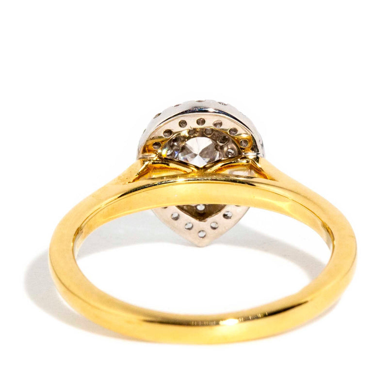 Demi Pear Diamond Halo Cluster Ring 18ct Gold Rings Imperial Jewellery 