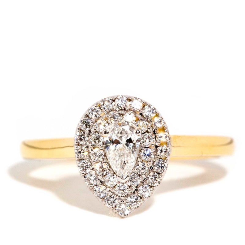 Demi Pear Diamond Halo Cluster Ring 18ct Gold Rings Imperial Jewellery Imperial Jewellery - Hamilton 