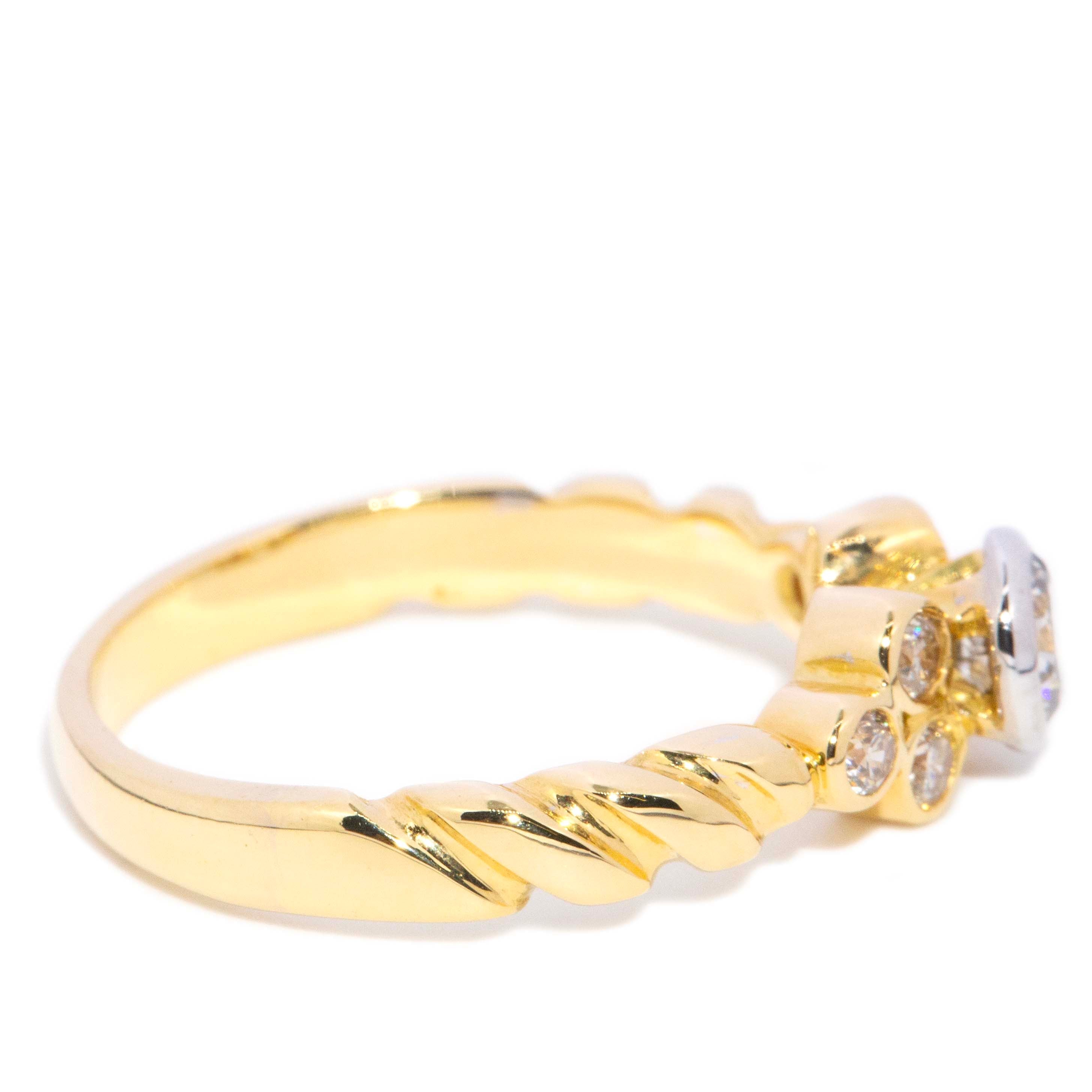 Denise Vintage Diamond Twisted Band Ring 18ct Gold Rings Imperial Jewellery 
