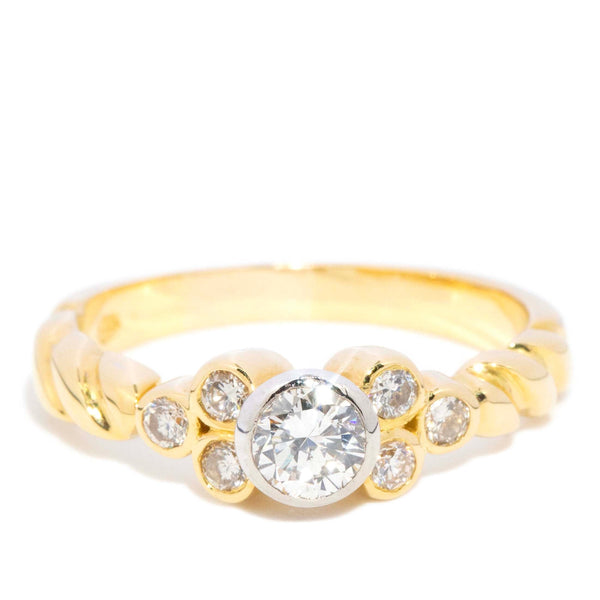 Denise Vintage Diamond Twisted Band Ring 18ct Gold Rings Imperial Jewellery 