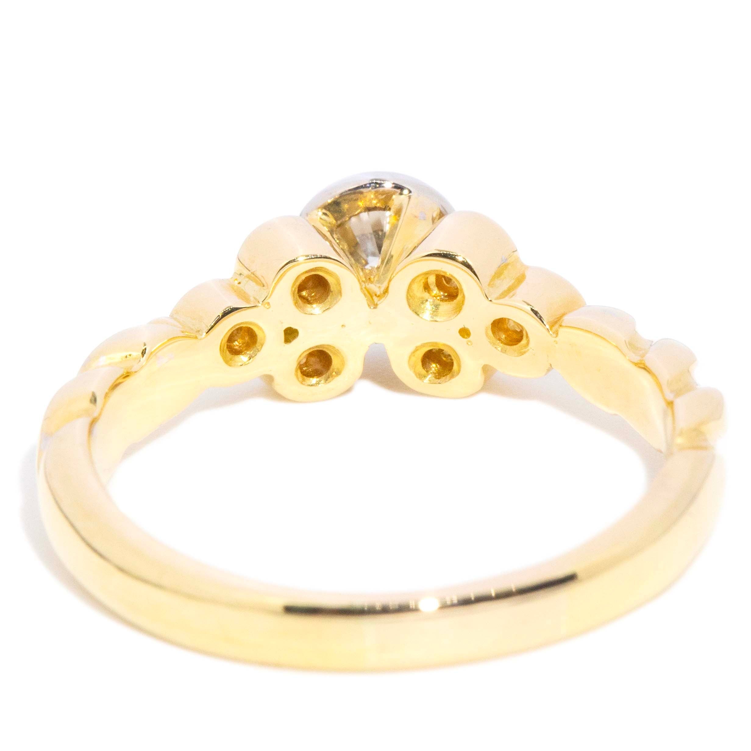 Denise Vintage Diamond Twisted Band Ring 18ct Gold Rings Imperial Jewellery 