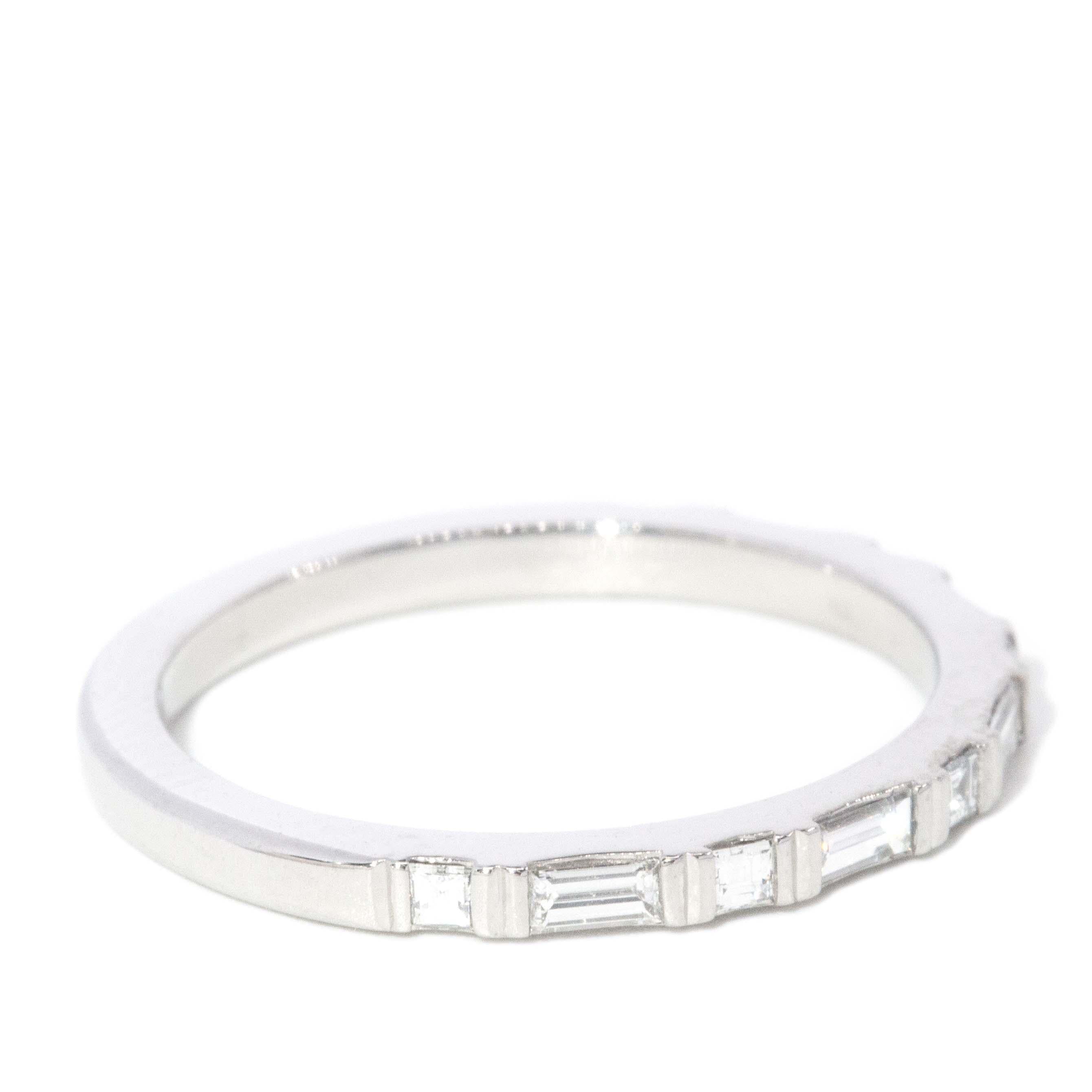 Contemporary Diamond Stacking Ring 18 Carat White Gold
