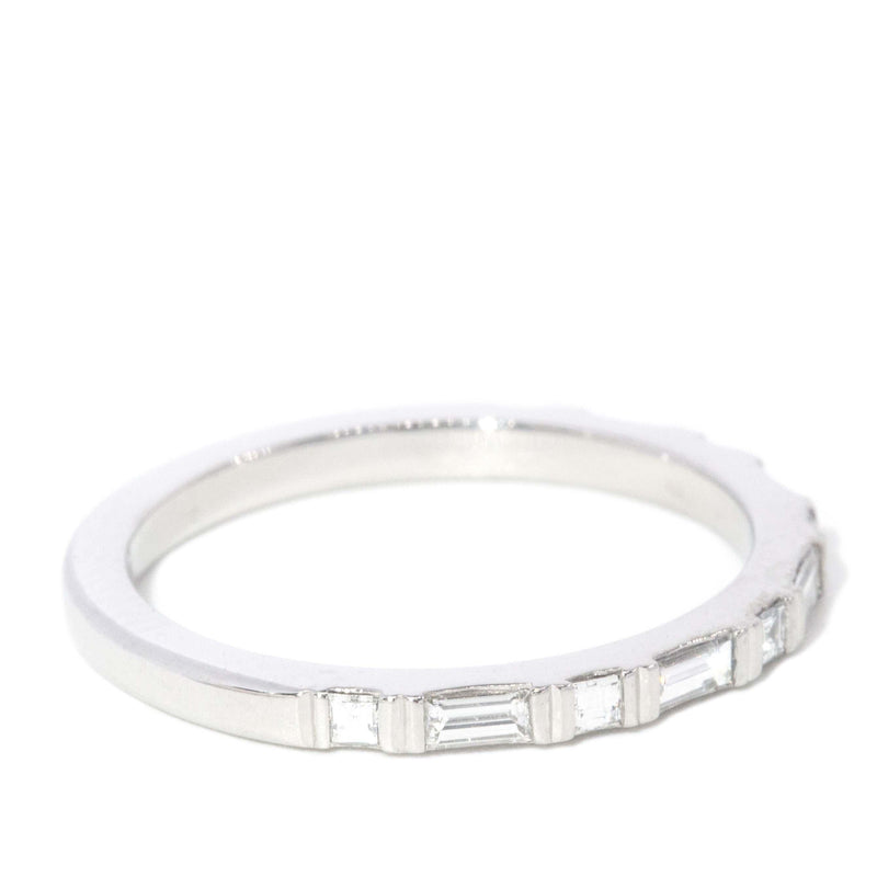 Contemporary Diamond Stacking Ring 18 Carat White Gold