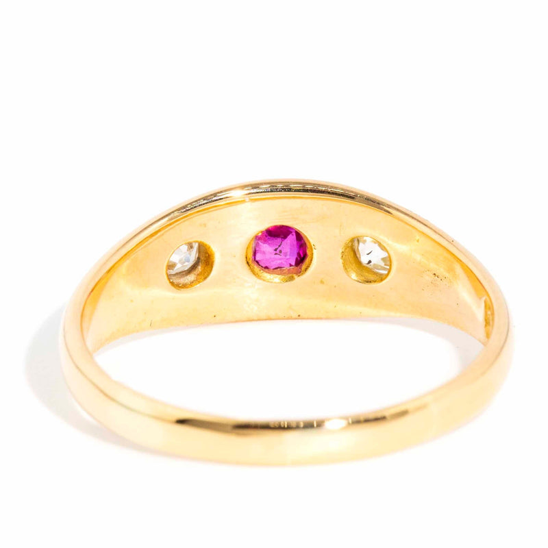 Desiree Victorian Era Ruby & Old Cut Diamond Ring 18ct Gold Rings Imperial Jewellery 