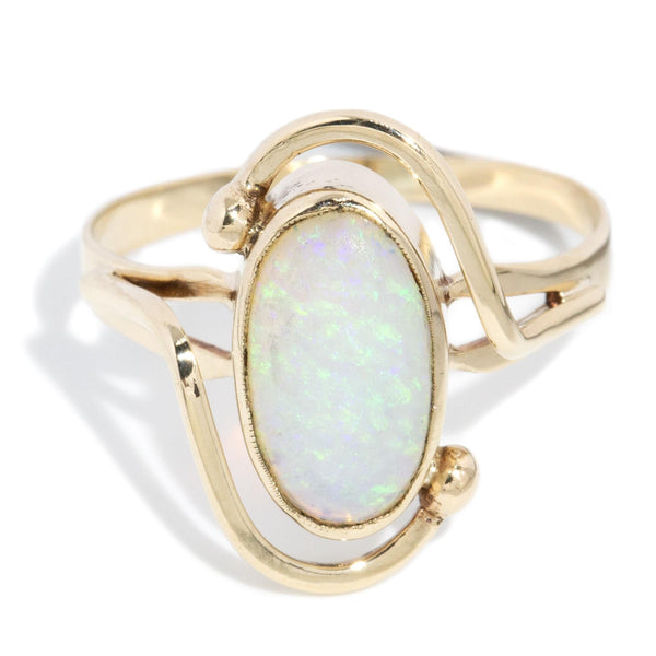 Devyn 1980s Elongated Opal Ring 9ct Gold