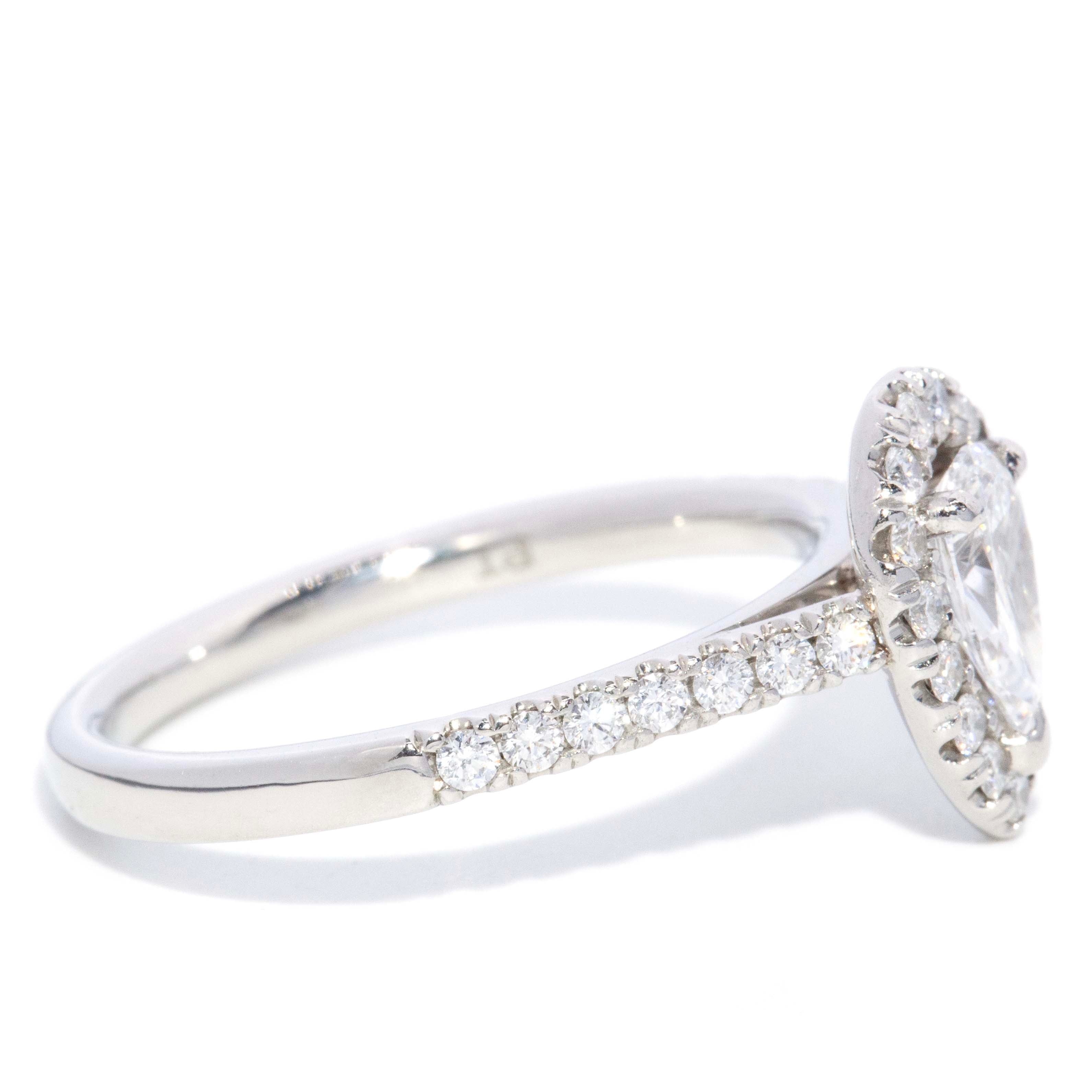 Diana Pear Cut Diamond Platinum Halo Ring Rings Imperial Jewellery 