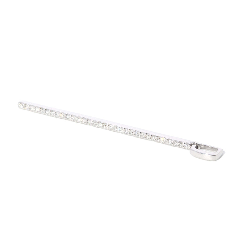 Contemporary Diamond Bar Pendant 18 Carat White Gold