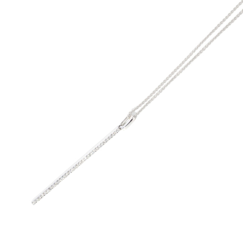 Contemporary Diamond Bar Pendant 18 Carat White Gold