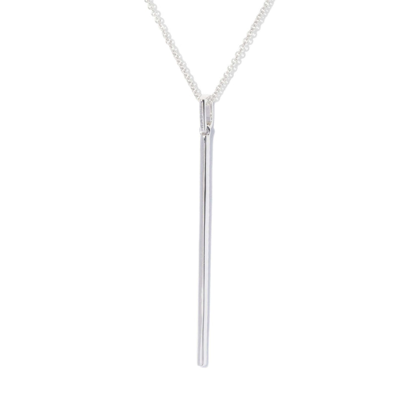 Contemporary Diamond Bar Pendant 18 Carat White Gold
