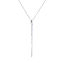 Contemporary Diamond Bar Pendant 18 Carat White Gold