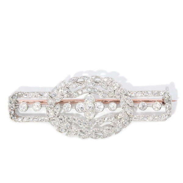 Dinah Antique Old Cut Diamond Brooch 18ct White Gold Brooches Imperial Jewellery 