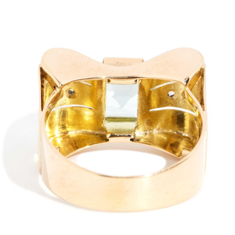 Dolores 1950s Art Deco 2.07ct Aquamarine & Diamond Ring 18ct