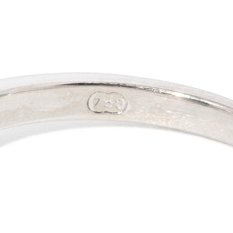 Vintage Circa 1980s Diamond Chevron Ring 18 Carat White Gold
