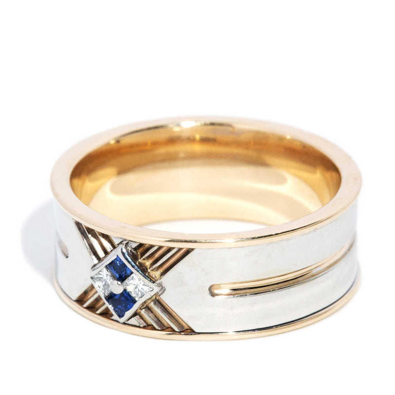 Drew Sapphire & Diamond Dress Ring 9ct Two Tone Gold