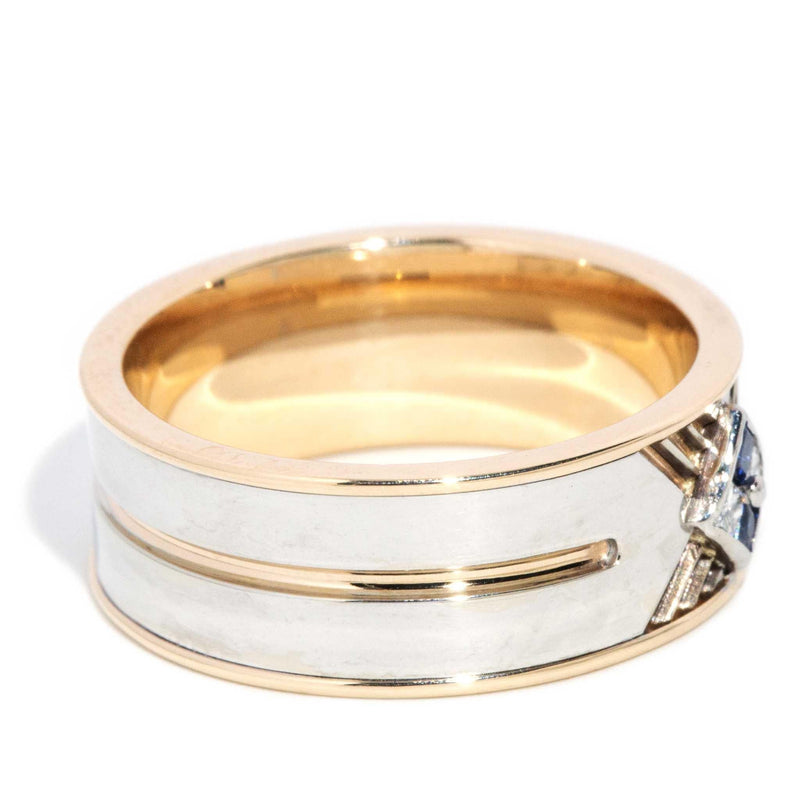 Drew Sapphire & Diamond Dress Ring 9ct Two Tone Gold