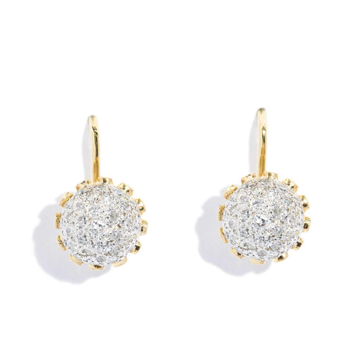 Drusilla Diamond Domed Screw Back Earrings 18K Yellow Gold